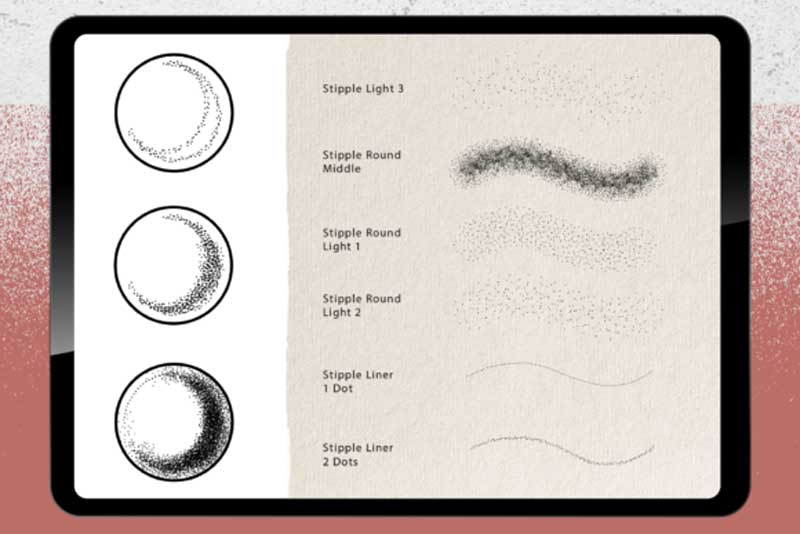 22 Procreate Brushes - Stipple Shading 22 Procreate Brushes - Stipple Shading