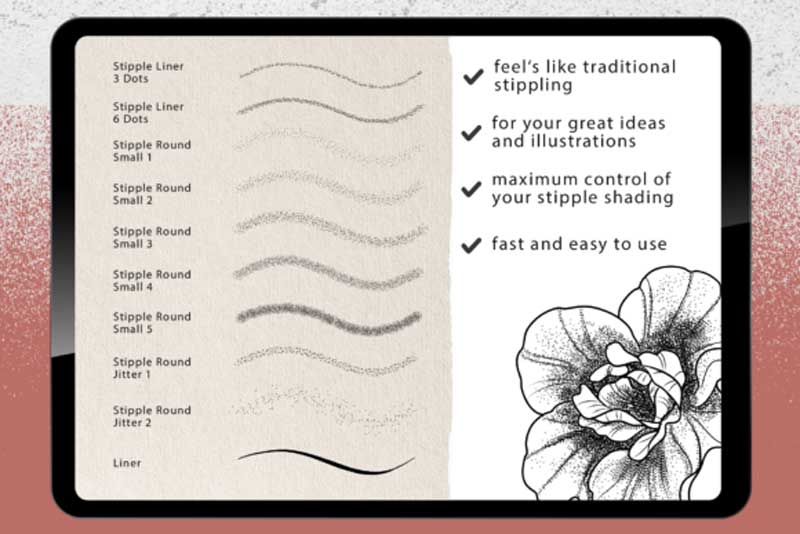 22 Procreate Brushes - Stipple Shading 22 Procreate Brushes - Stipple Shading