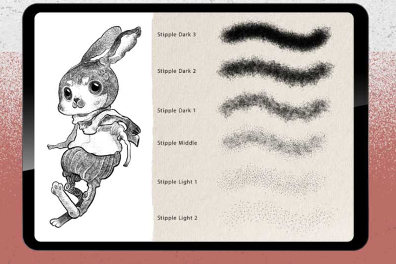 22 Procreate Brushes - Stipple Shading 22 Procreate Brushes - Stipple Shading