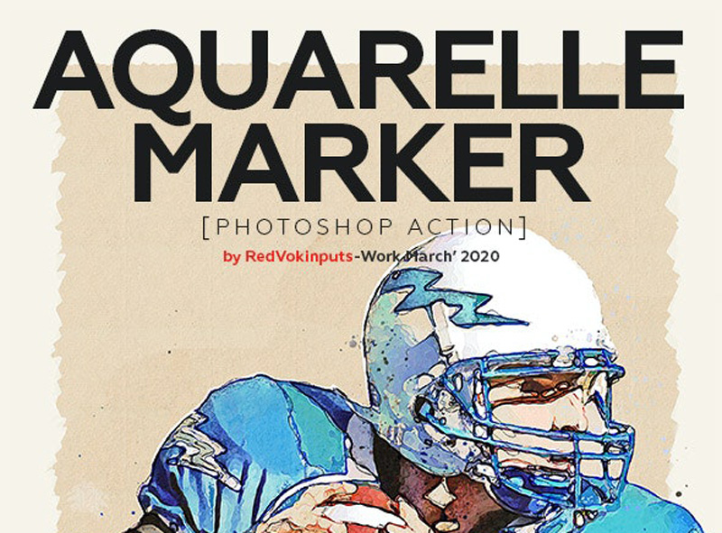 Aquarelle Marker Photoshop Action 25947809