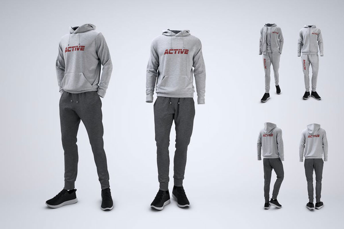 Sweatsuit or Fleece Tracksuit Mock-Up EKJL366