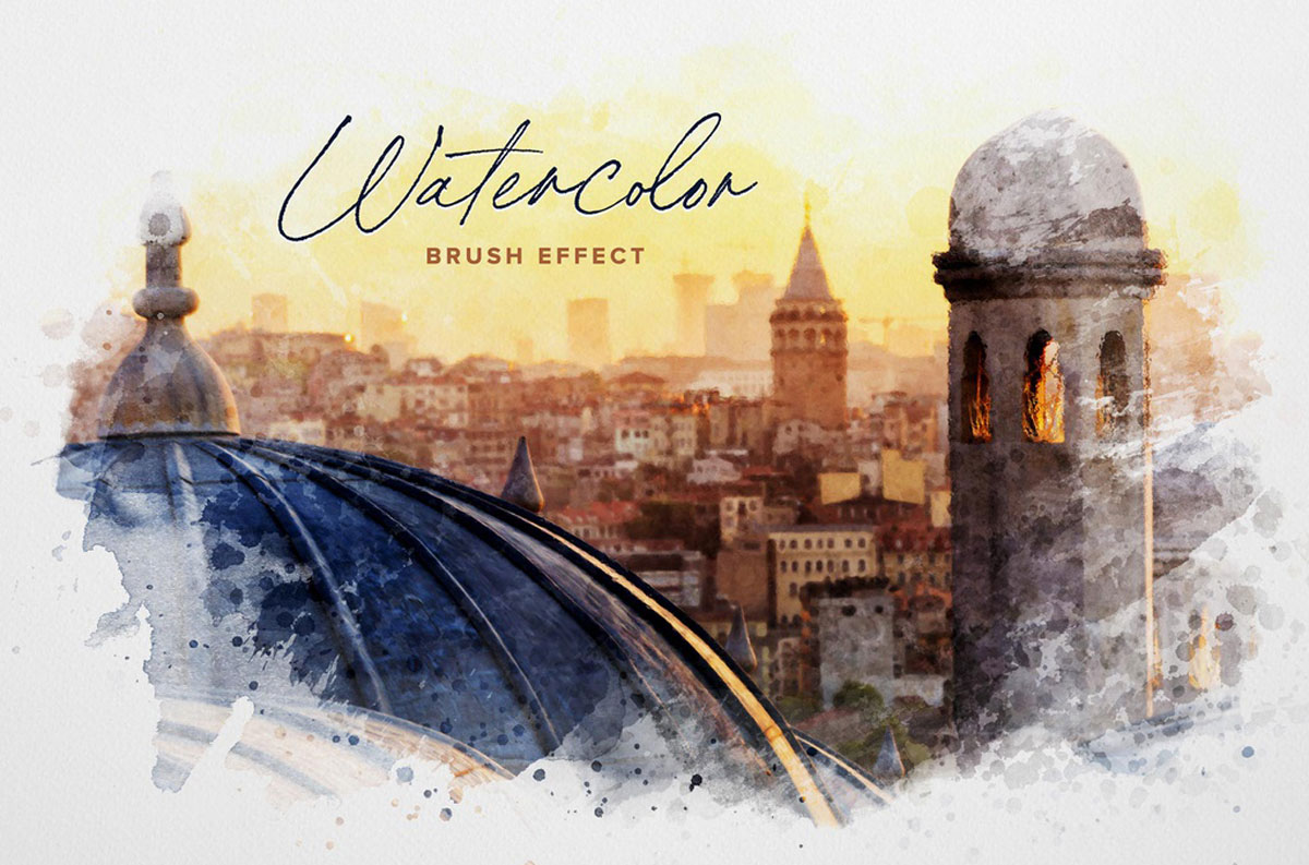 Watercolor Dry Brush Effect Mockup 359517510