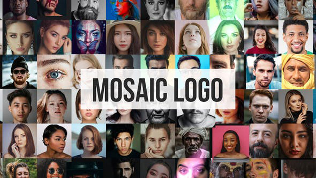 Videohive Mosaic Photos Logo Reveal 27907346