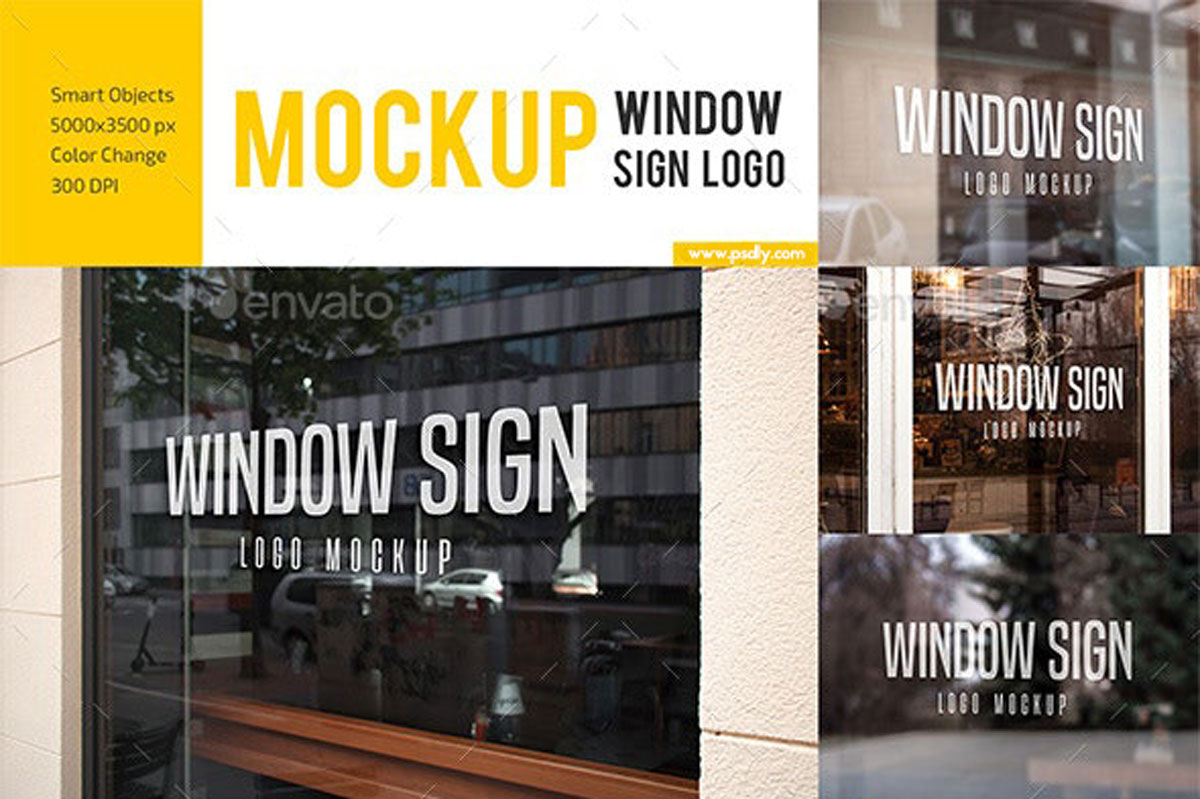 Window Sign Logo Mockup Set 27880965