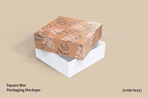 GraphicRiver - Square Box Packaging Mockups 32358611