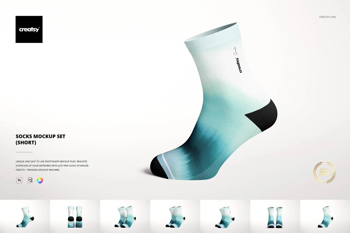 CreativeMarket - Socks Mockup Set (short) 6240437