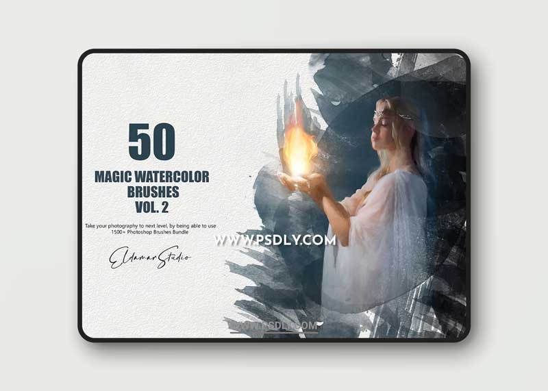 CreativeMarket - 50 Magic Watercolor Brushes - Vol. 2 6258392