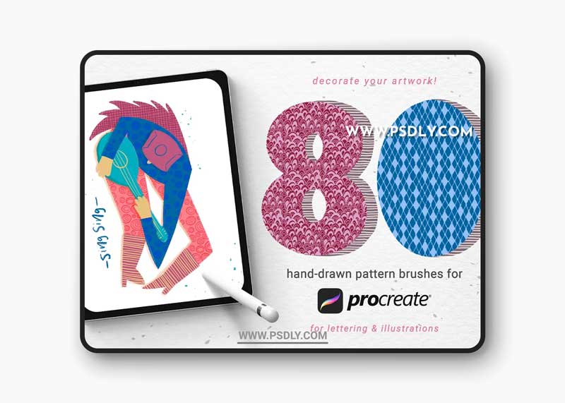 CreativeMarket - 80 hand-drawn patterns for Procreate 5091208