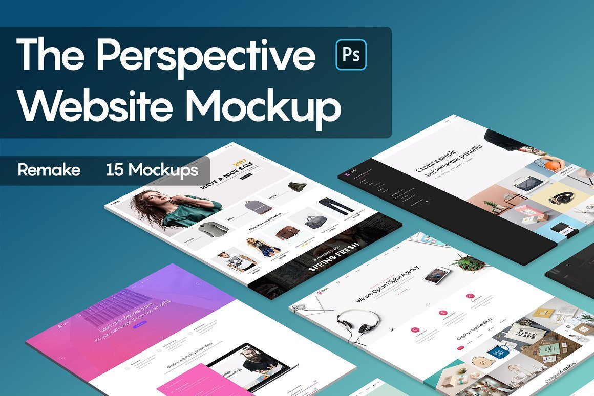 CreativeMarket - The Perspective Website Mockup 5321511