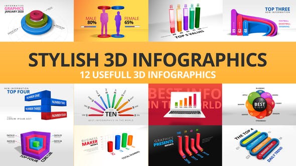 Videohive Stylish 3D Infographics 24239322