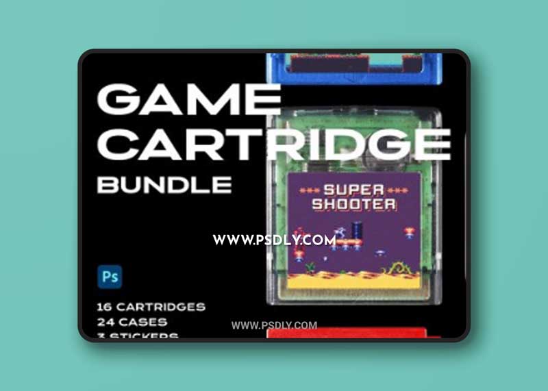 CreativeMarket - Game Cartridge Mockup Bundle Retro 6178588
