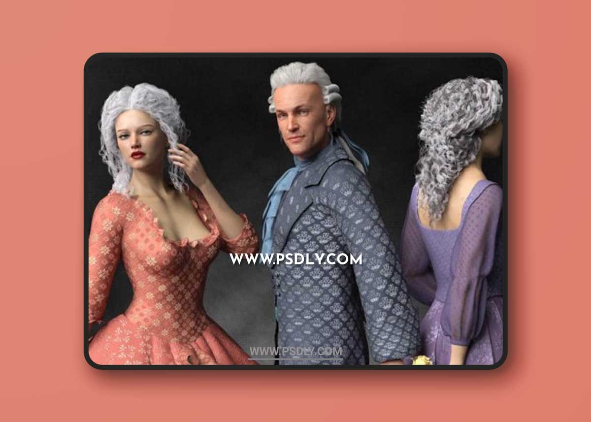 Regal Romance: Historical Pattern Iray Shader Presets 3D Models