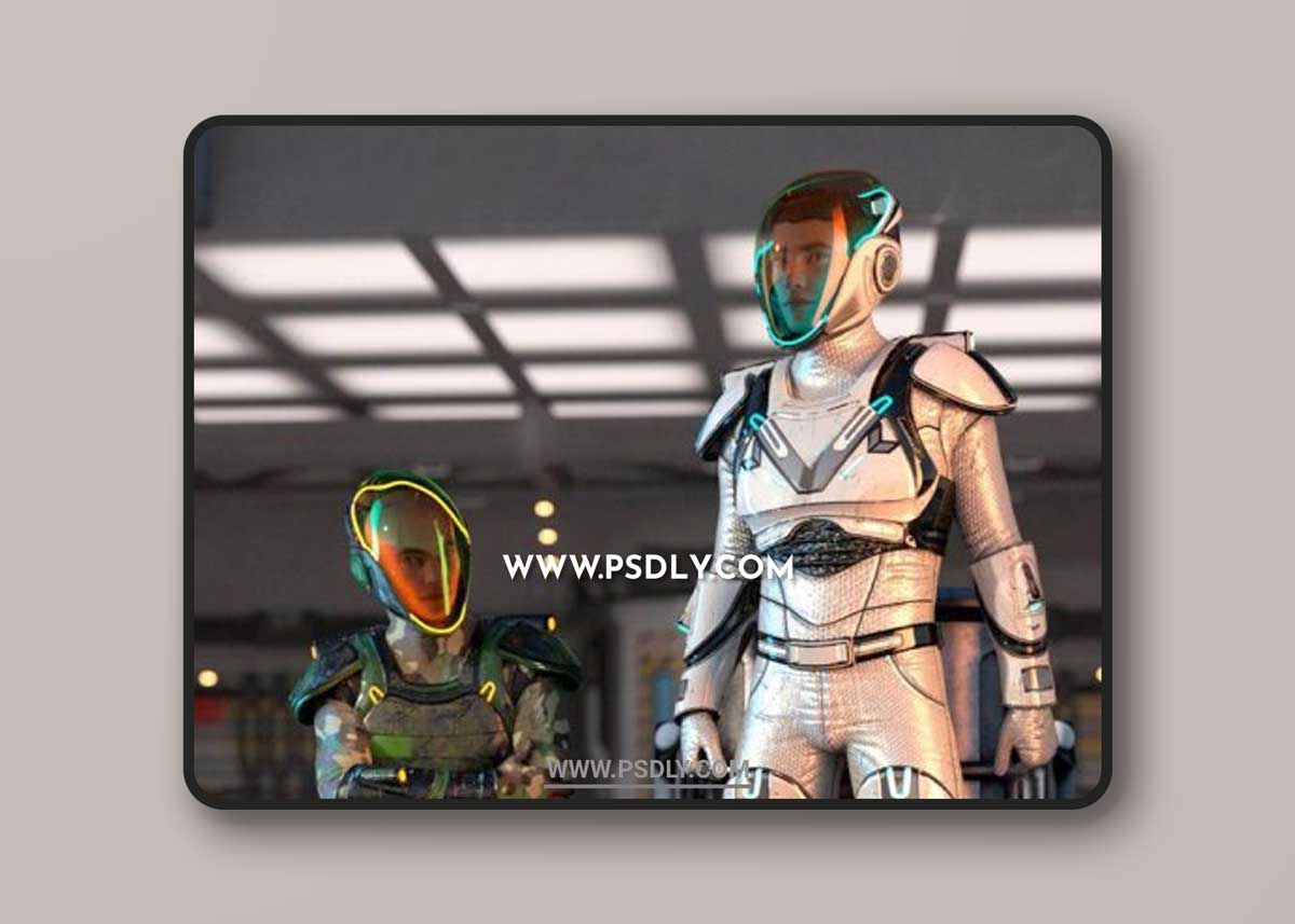 Sci-Fi Guard Outfit for Genesis 8 Male(s) Textures 3D Models