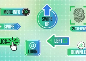 Videohive Swipe Up Tap Arrows UI Social Media Elements Interface 61429497