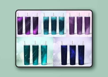 Space tumbler wrap design elements