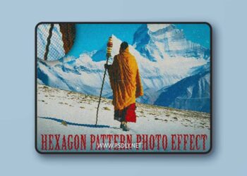 Hexagon Pattern Photo Effect for Photoshop