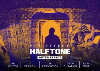 Videohive Halftone Wall Map Effects 6237506