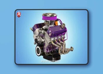 Muscle Car Engine – V8 Muscle Engine Four Low poly 3D Model